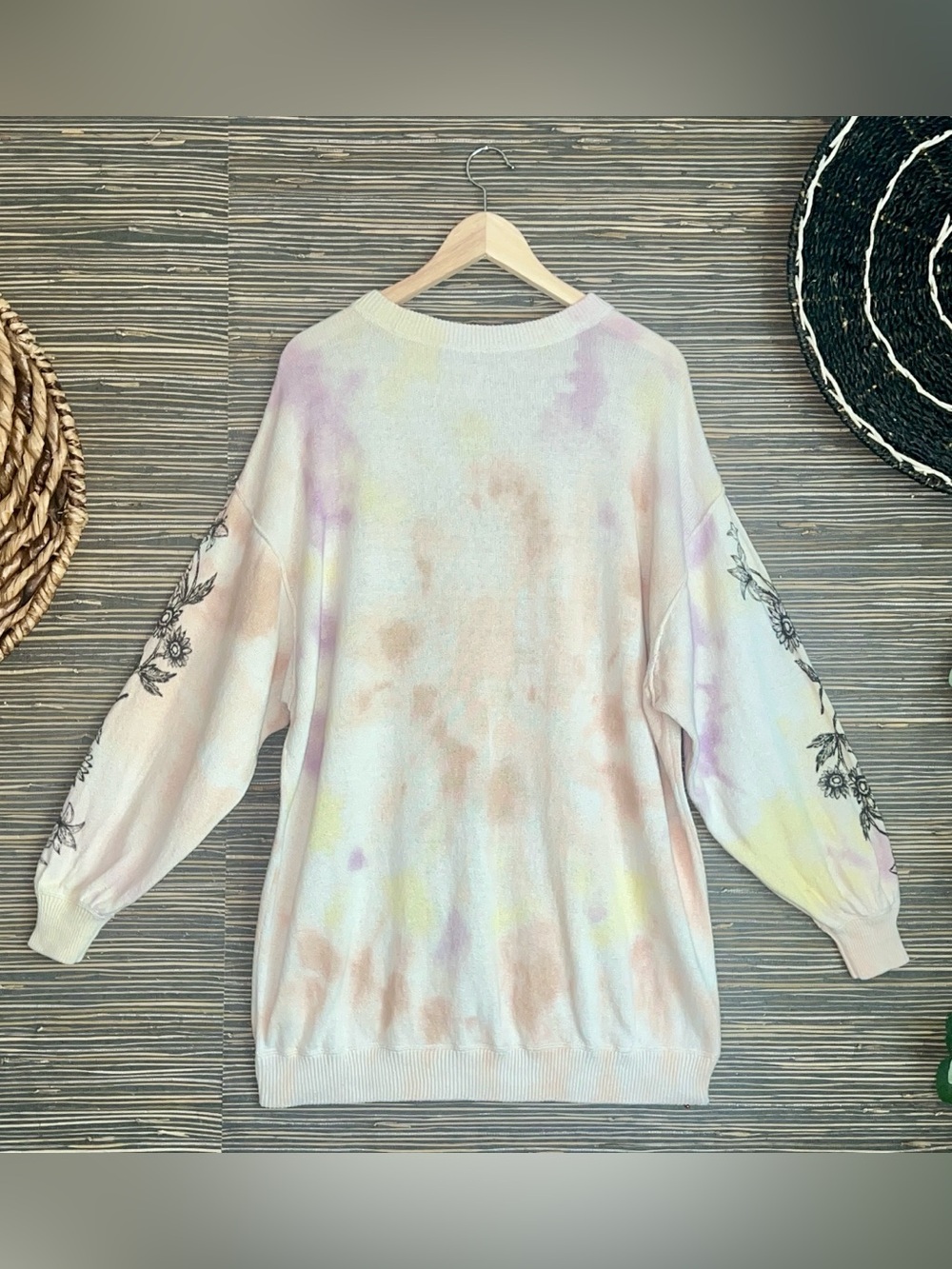 🆕 Free People Cosmos Graphic Pullover Field Of Flowers Combo XS Boho oversized - Picture 5 of 16